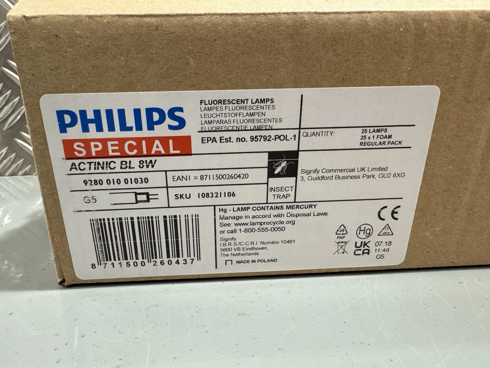 25x Philips Special Actinic BL 8W Blacklight G5 Fluorescent Lamps Insect Traps 2