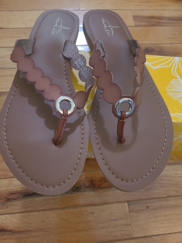 Blue Fin Women's Brown Sandal Flip Flops Size 12 New