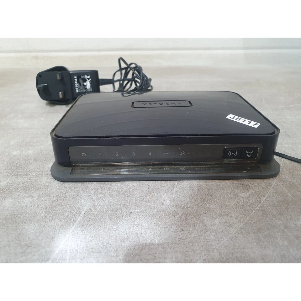 Netgear DGN1000SP ADSL Modem Router Black Wireless 4x Ethernet Ports w/ Adapter - Image 3 of 4