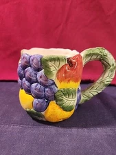 Fitz & Floyd Calypso Majolica Ceramic Mug 3D Hand-Painted 1989 