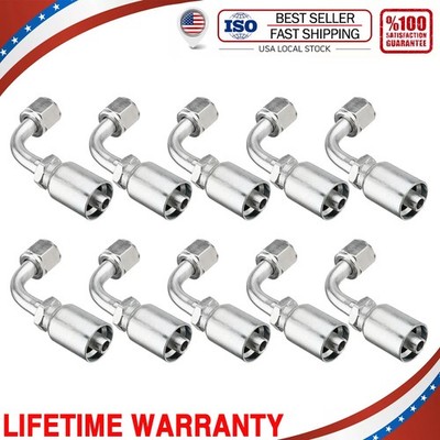 (10 pc)13943 6-6 PK STYLE HYDRAULIC HOSE FITTINGS 3/8'' Hose 3/8'' FJIC 90 Degree