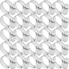 25 Pack Stainless Steel Hose Clamps, 3/4 inch to 1-1/8 inch Wor Size: 3/41 1/8