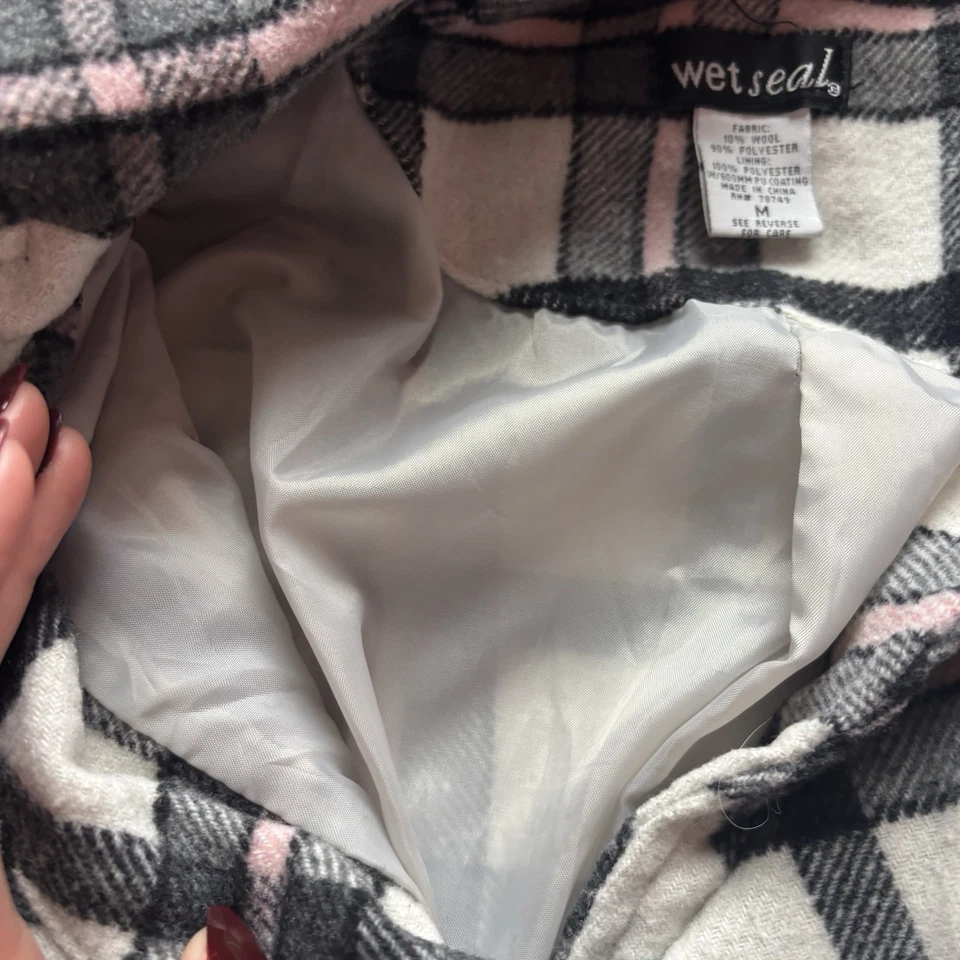 Chaqueta Chaquetón Vintage Sello Húmedo Rosa y Gris Talla M Y2K Estilo Años 2000 Preppy Foto 4 de 4