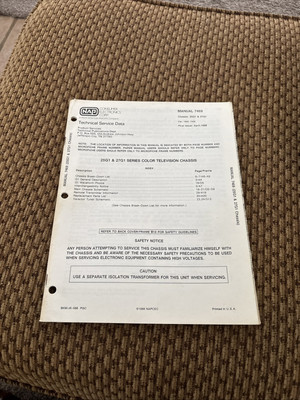 Philips Color TV Chassis Service Manual 7469, 25G1 & 27G1 Series. NAP