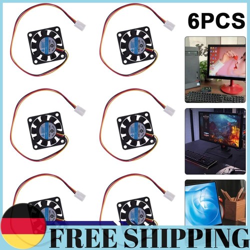 6 Stück 3 Pin 40 mm Computer CPU Kühler Lüfter PC 4 cm 40 x 40 x 10 mm DC 12 V