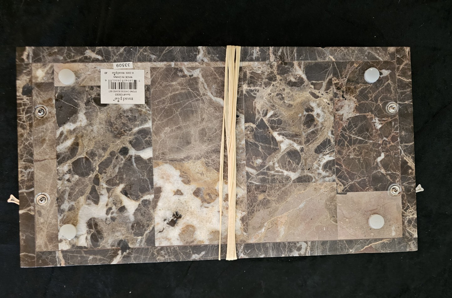 Mud Pie Seahorse Metal Handled Marble Cheese Board & Spreading Knife 7” x 13”