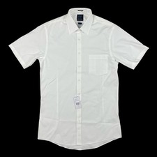 Brooks Brothers Netjets Shirt Men 15 Slim White Short Sleeve Pilot NEW WITH TAGS