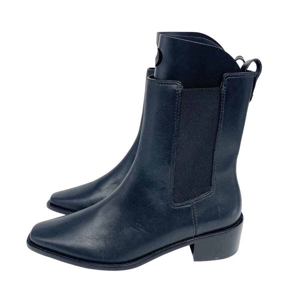 Tory Burch Mujer Medallón Placa 35mm Chelsea Botines Cuero Negro 9M Foto 3 de 4