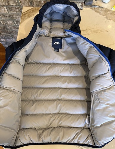 Nike Blue Tag Duck Down Hooded Puffer Jacket 626918-455 Blue Men’s Size Small - Picture 4 of 15