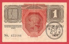 Austria-Hungary, 1 crone 1916 stamp  CITTA di FIUME  type I 1919/20. P-S101a