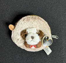 NWT Dani Creations Saint Bernard Dog Plush Soft Coin Purse with Zipper