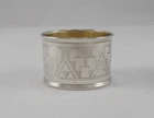 *RAR* Stylish Napkin Ring In Art Deco Style 950 Sterling Silver France