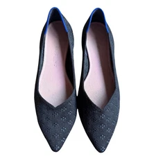 Rothy’s The Point Textured Black Flats Slip-on Women's Sz 8