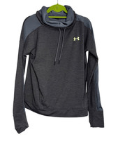 Under Armour Sweatshirt Womens Small Gray Cowl Funnel Neck Thumbhole Pullover