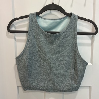 JoyLab Workout Tank Top Cutout Back Size Large Gray Blue Athletic Workout