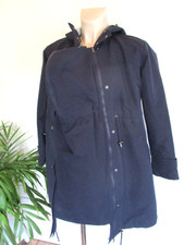 Seraphine Maternity & Babywearing Navy Waterproof Parka Coat Jacket Size 6 Nozip