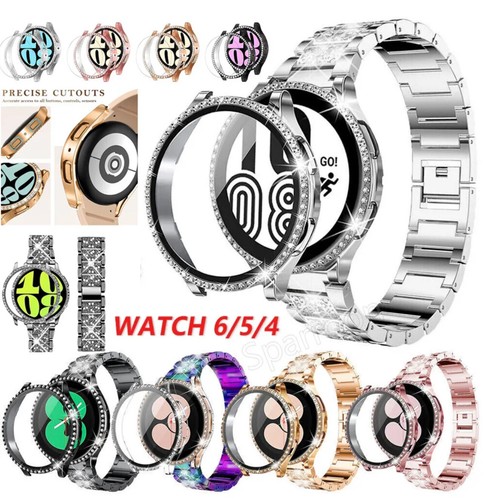 For Samsung Galaxy Watch 6 5 4 40/44mm Glass Screen Protector Crystal Case Cover - Picture 2 of 22
