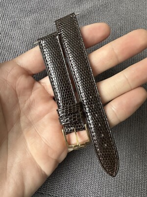 Vintage Watch Strap 16 mm Nos Lizard Leather Hand Mande Top Quality