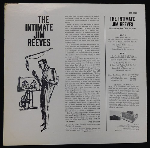 The Intimate Jim Reeves - Original Vinyl Album LP - Picture 2 of 4