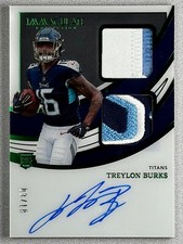 2022 Immaculate Collection Treylon Burks Signature Patches Emerald /18 RC