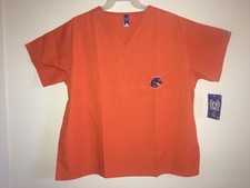 Boise State Broncos XL Orange Embroidered Logo Nursing Scrub One Pocket Top