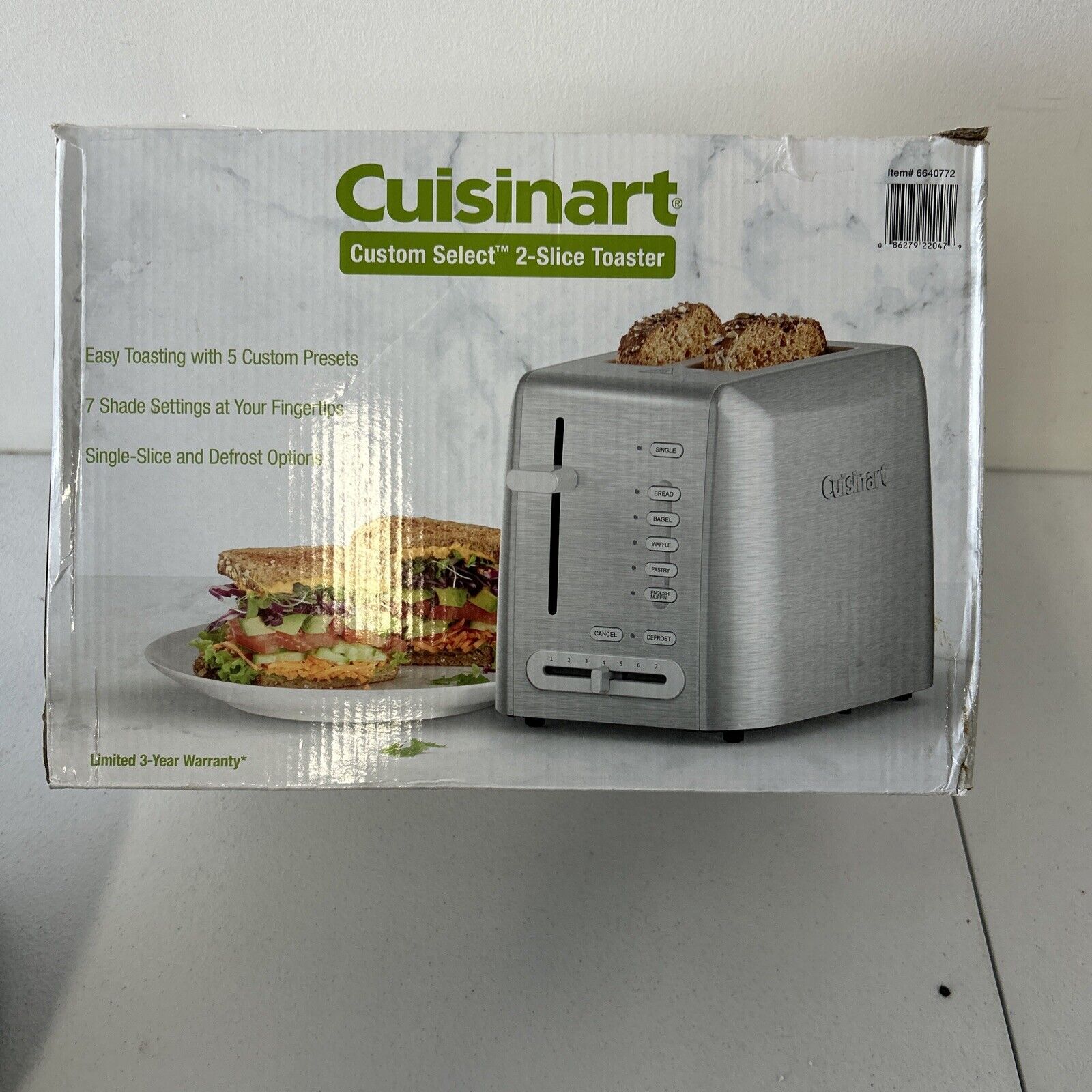 Cuisinart Custom Select 2-Slice Stainless Steel Toaster, Toasting 5 Bread Types item image