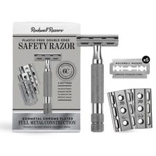 Rockwell 6C Gunmetal Chrome Double-Edge Safety Razor for Men and Women