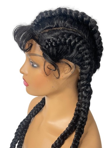 Extra Long Lace Front Cornrow Double Dutch Braided Wigs 4 Stands - Picture 13 of 15