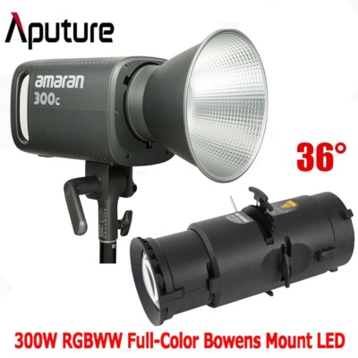 Amaran 300C RGBWW Vollfarb-LED-Videoleuchte + Spotlight SE 36-Grad-Objektiv-Kits