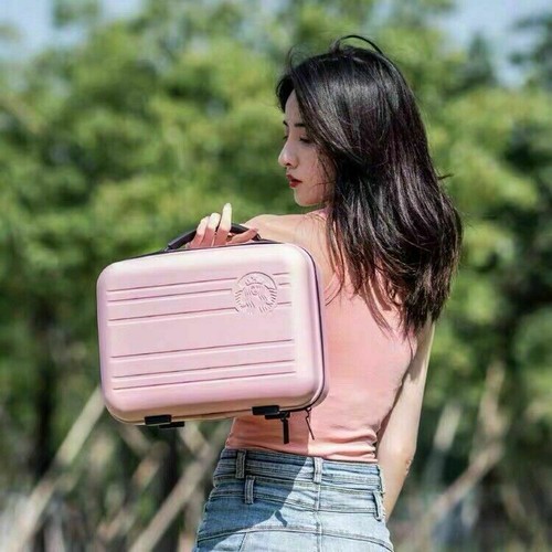 Starbucks Luggage Mini Handbag Cute Travel Storage Bag Carrying Case New - Picture 14 of 15