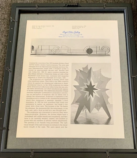 Roy Lichtenstein " Modern Sculpter Glass  Wave" Framed ( 2 sided glass) with COA - Image 2 of 4