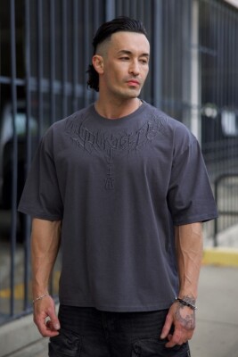 YOUNGLA (SOLD OUT) - 4106 - DARK WAVE TEES - CHARCOAL WASH - SMALL