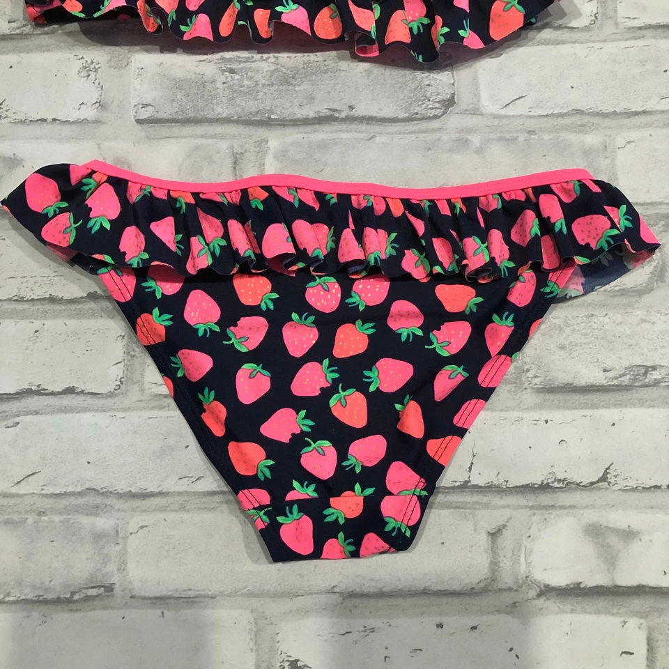 H&M | клубничный купальный костюм бикини ярко-розовый с оборками размер 6 для девочек - Изображение 4 из 4