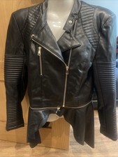 Forever Unique ‘lily’ Quirky 2 Way Vegan Leather Biker Jacket Size 8