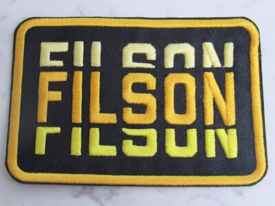 Filson Retro Black And Gold Iron On Embroidered Patch!
