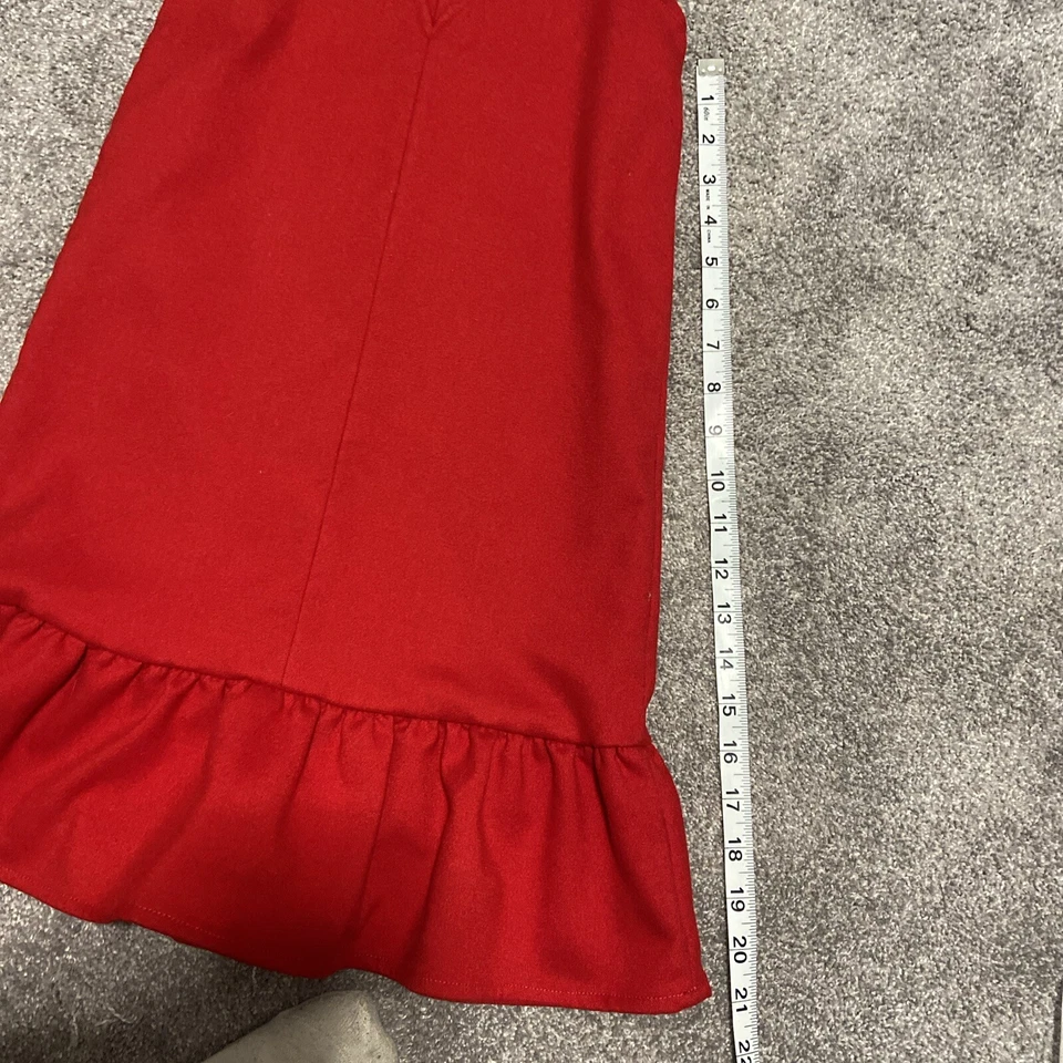 Vestido de festa Vineyard Vines vermelho juventude pequeno YS festa gota Natal - Imagem 3 de 4