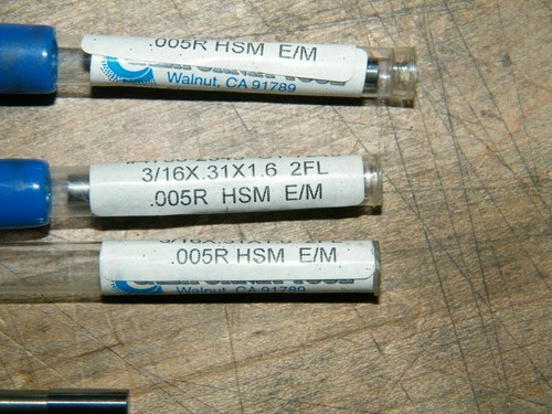 5 pcs 1/8" x 1/4" x 1.7" 2 flute & 3 pcs 3/16" x .31" x 1.6" CARBIDE END MILLS - Bild 6 von 7
