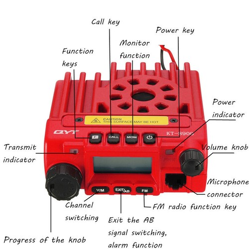 QYT KT8900 RED Mobile Radio Commercial Public Transceiver Wireless Base Station - Zdjęcie 5 z 9
