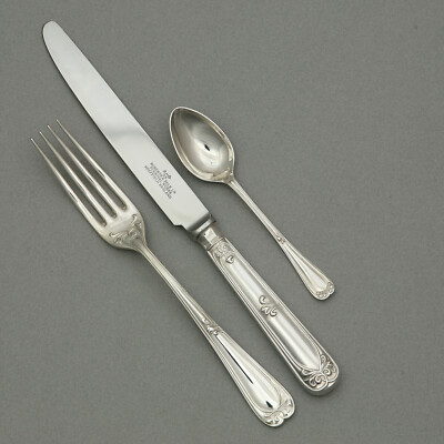 Roberts & Belk (England) Silberbesteck Mount Royal, 925er Silber, 3-Teile, neu.