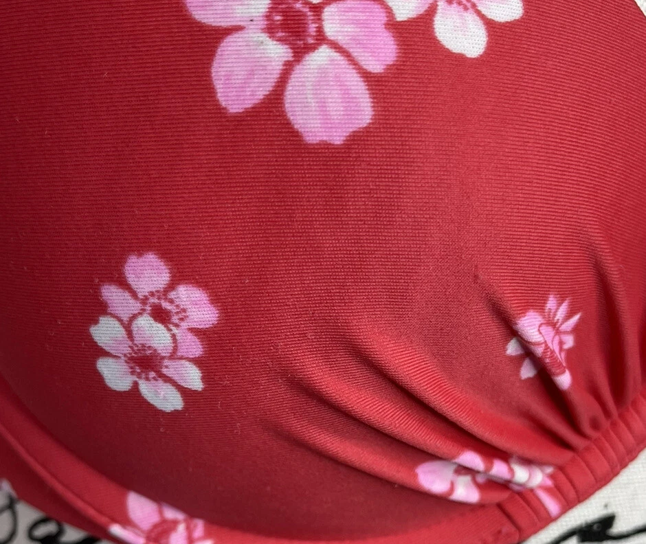 Sexy Bikini de Natación Aerie Perkier Push-up Con Aros Rosa Rojo Floral Talla 32C Foto 4 de 4