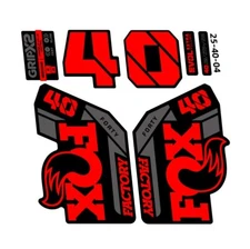 Fork Sticker for 2025 FOX 40 Factory step cast Mountain Bike Red Grey Gray