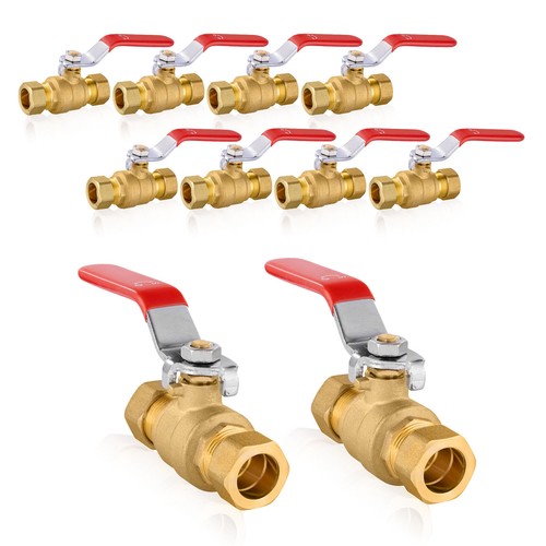 Efield1/2" or 3/4 Inch Compression Full Port Brass Ball Valve 600WOG Lead Free - Picture 19 of 27