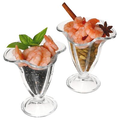 2x CANA Amuse-Bouche-Gläser mit Fuß 150ml Vorspeisenschale Appetizerbecher Blüte