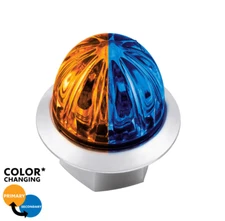 4 LED 3/4" MINI WATERMELON AMBER/BLUE LIGHT WITH CLEAR LENS (CLEARANCE/MARKER)