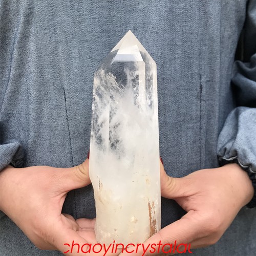 2.24LB Natural clear quartz obelisk quartz crystal point reiki healing XA995 - Bild 3 von 12