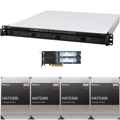 Synology RS822+ NAS 4Bay Rack Station 1U - Server Storage Per Rack, Professionale