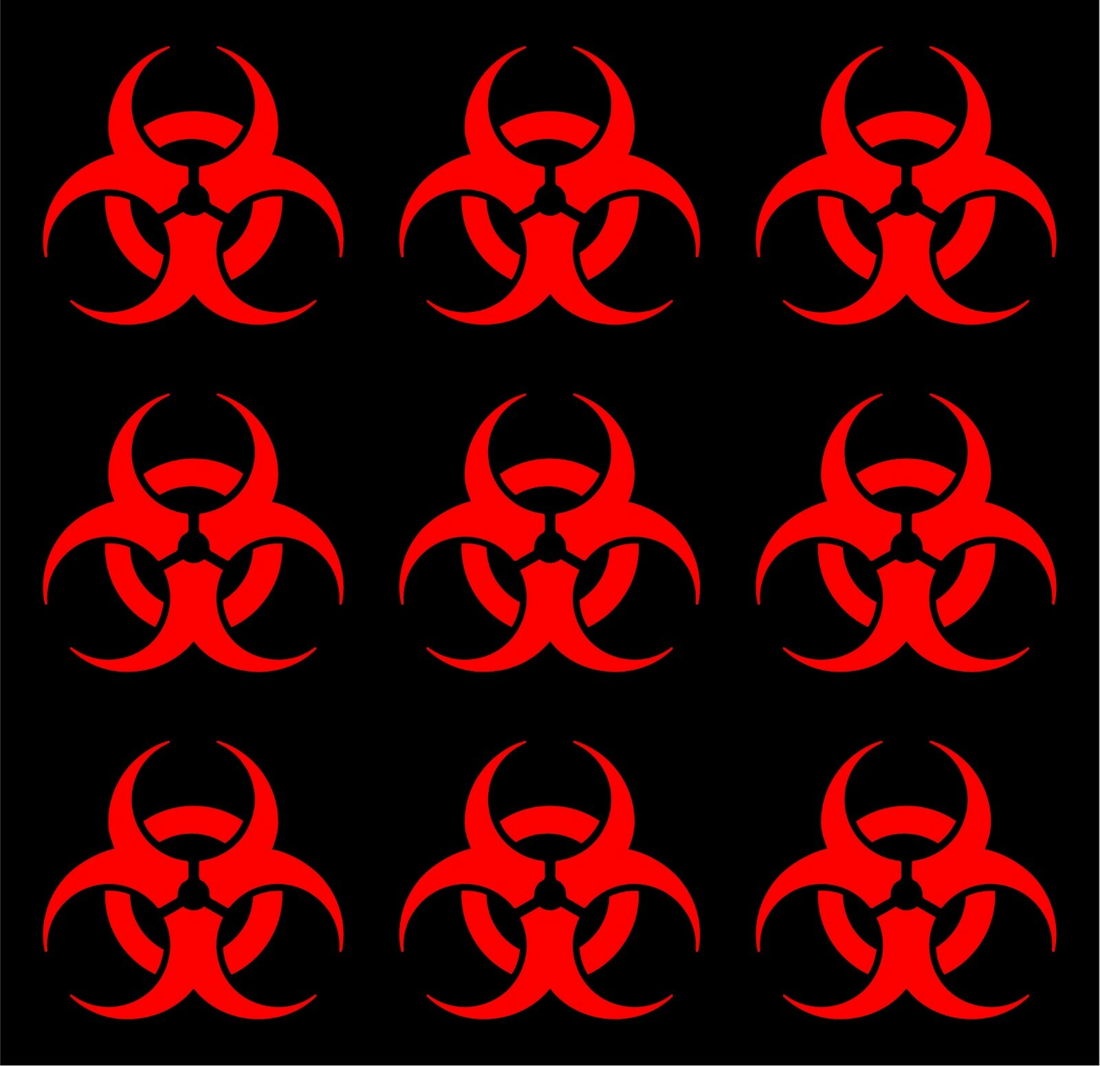 Set of 9 Biohazard Vinyl Decals Car Laptop Stickers