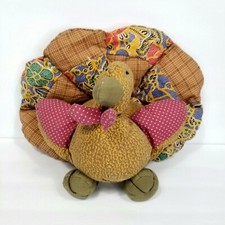 Thanksgiving Turkey Plush Stuffed Animal Brown Red Soft Paisley Brown Soft 10"