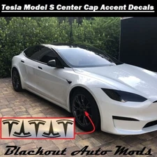 Precut Vinyl Decals For Tesla Wheel Center Cap Several Colors to choose