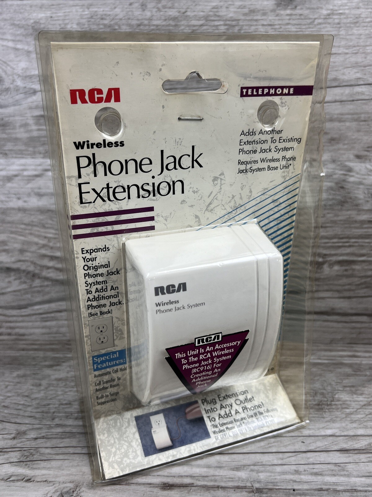 RCA RC910 Wireless Phone Jack Extension Jack Only Telephone New Old
